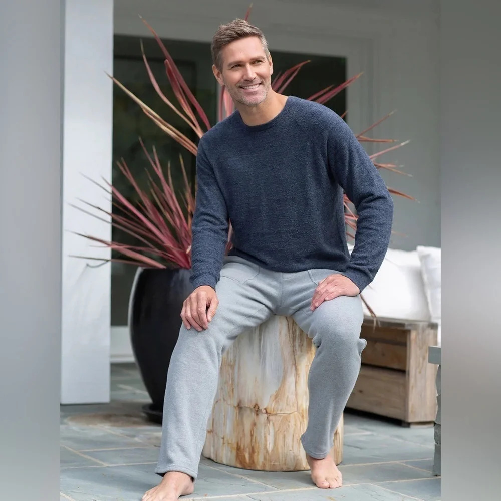 Barefoot Dreams CozyChic Lite Men's Raglan Pullover size Small